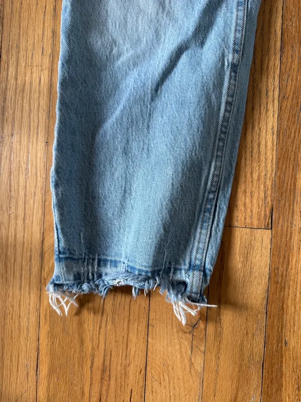Abercrombie & Fitch Light Blue Relaxed distressed Straight mom Jeans 10 - Image 5