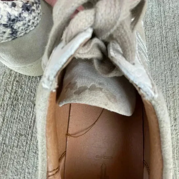 Frye Webster Wave Gray Suede with Snakeskin Print Low-cut Lace- up Sneakers 8.5M - Image 6