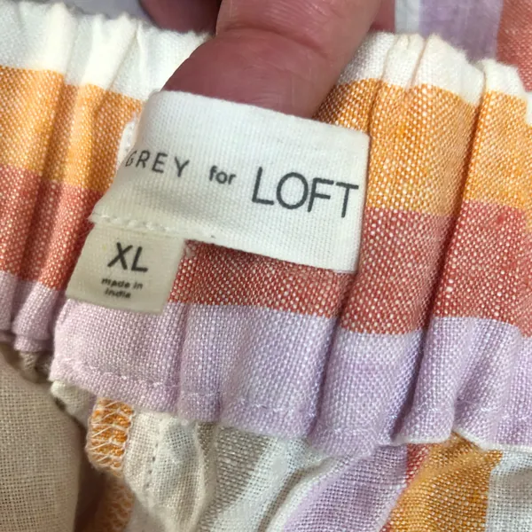 Lou & Grey for Loft Striped Linen Wide Leg Crop Pants - Image 5