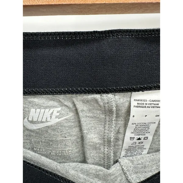 Nike Gray Future Logo Cropped Mid Rise‎ Leggings Cotton BV3989-063 Womens Size S - Image 5