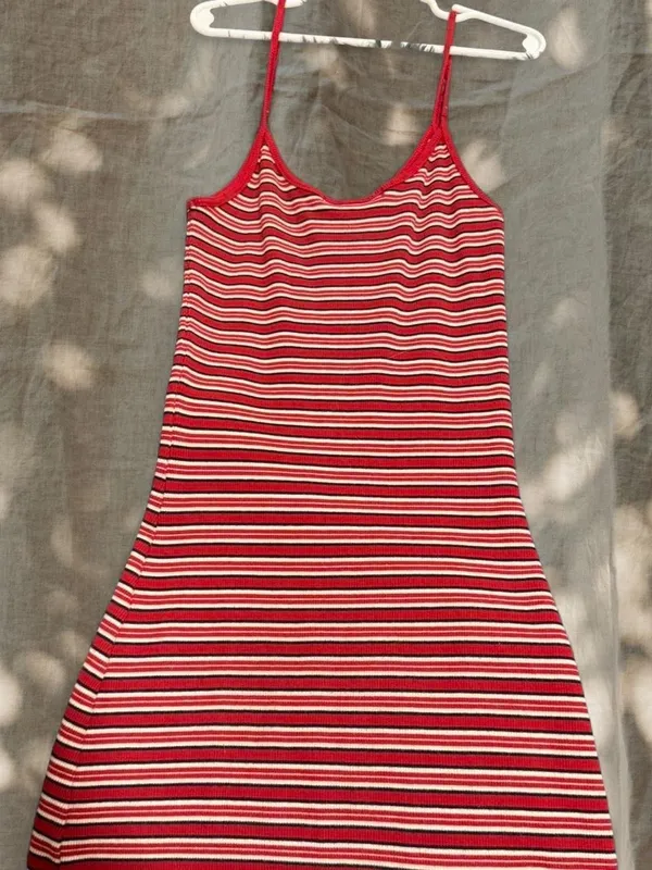 Vintage Brandy Melville Kyran Striped Mini Dress - Image 4