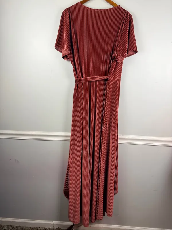 Baltic Born Andi Ribbed Midi Wrap Dress Womens XXXL Pink-Red Cocktail Party - Image 6