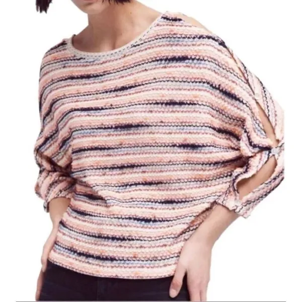 Anthropologie Postmark Malu Striped Sweater medium Multi color space dye - Image 2