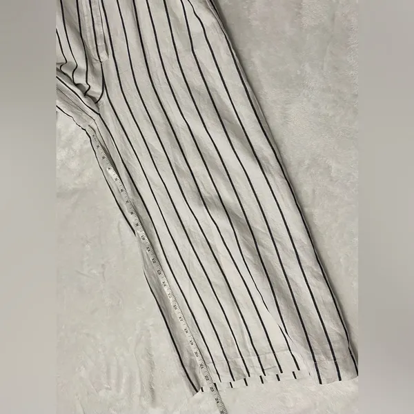 Banana Republic Striped Linen Blend Wide Leg Cropped Jumpsuit - Image 11