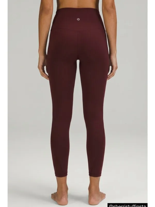 EXCELLENT Lululemon Unlimit High-Rise Tight 25" Red Merlot Nulu Yoga Leggings 4 - Image 2
