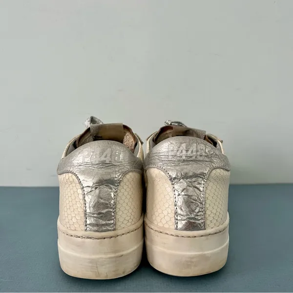 P448 Thea Python Roccia White Leather Platform‎ Sneakers - Image 7