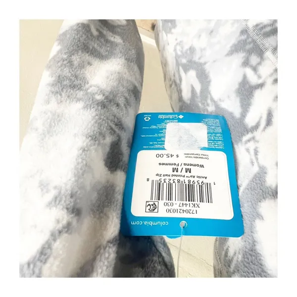 Columbia Active Fit Artic Air Fleece NWT Flannel Pullover Size Medium Grey Camo - Image 9