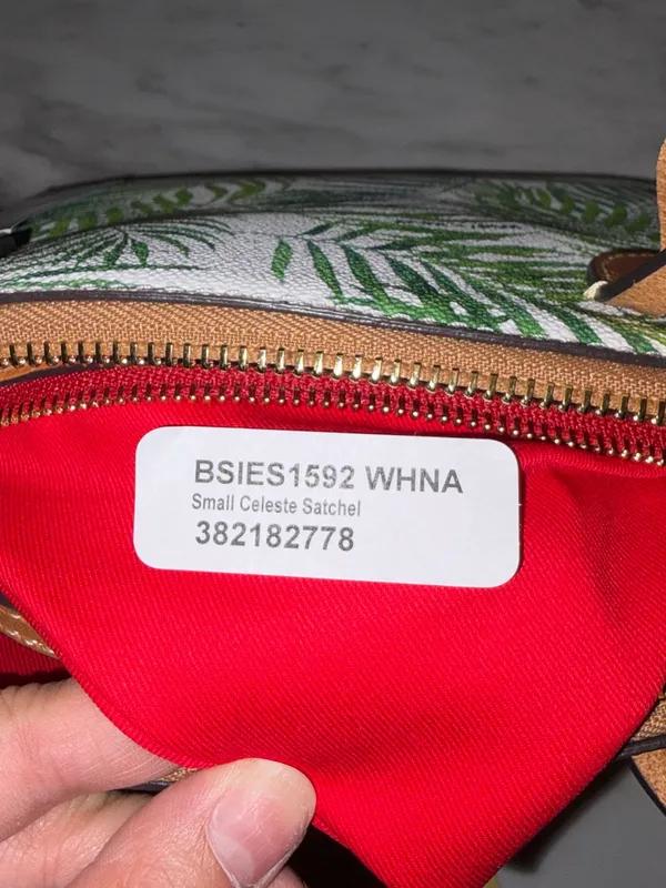 NWT Dooney & Bourke Siesta Key Celeste Satchel White Palm Leaf Bag Purse - Image 8