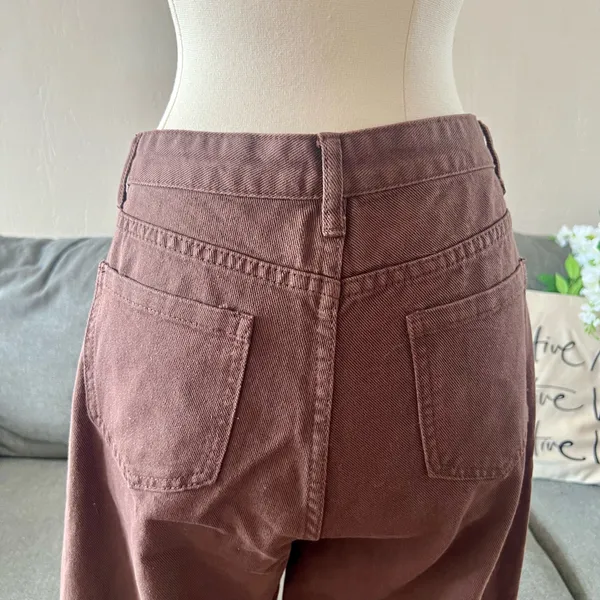 Chocolate Brown Straight Leg Jeans - Image 6