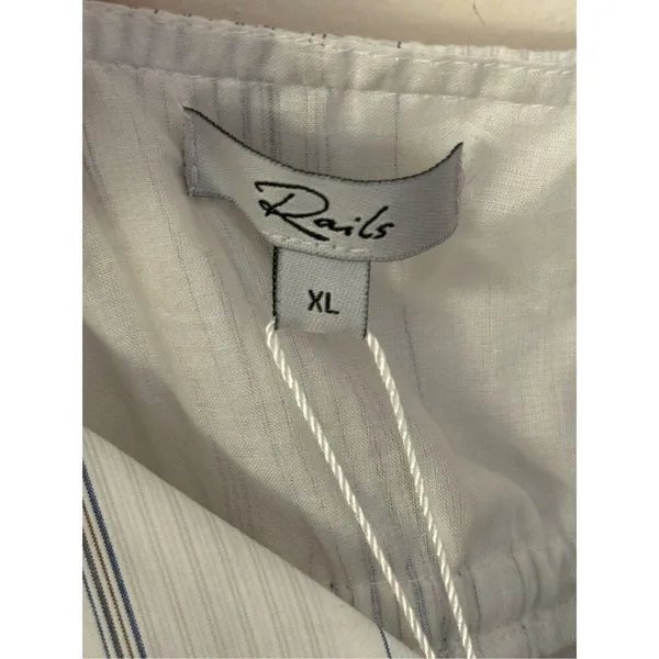 Rails Julia Dress West Seaport Stripe Cotton Midi XL - Image 4