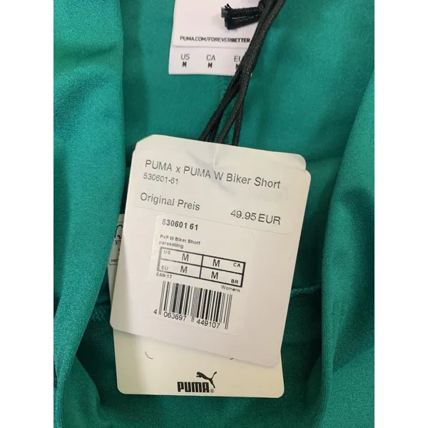 Puma Select‎ Green High Rise Biker Shorts Athletic Activewear Medium - Image 3