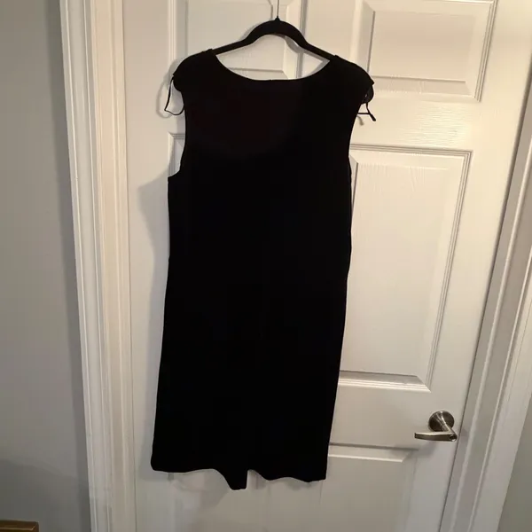 R&M Richards Velvet Shift Dress Brown Large XL Pearl Chain Vintage‎ Cocktail - Image 4