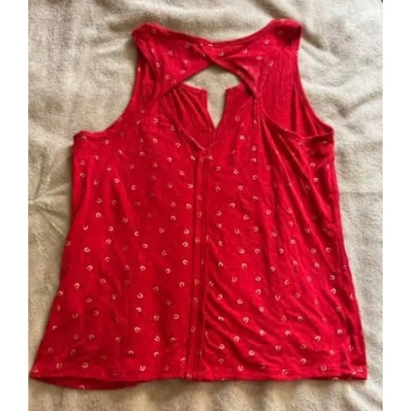 Ariat Red Tank Top Blouse with Horseshoes size XL - Image 2