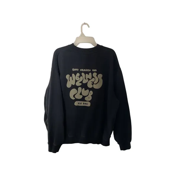 Cotton On Body Wellness Club Oversized Sweatshirt Women’s S/P Black Graphic - Image 4