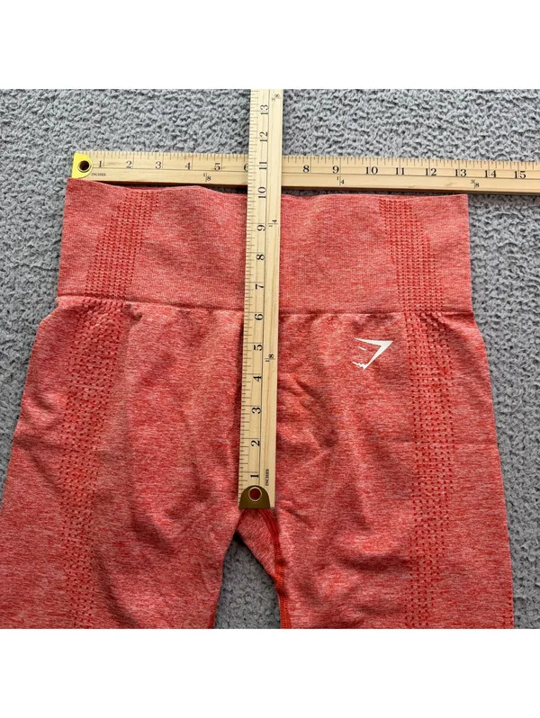 Gymshark Vital Seamless High Waisted Leggings Coral Orange Marl Women’s M Gym - Image 3