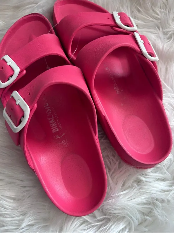 BIRKENSTOCK Arizona Pink Slides Sandals Womens Size 8 - Image 2