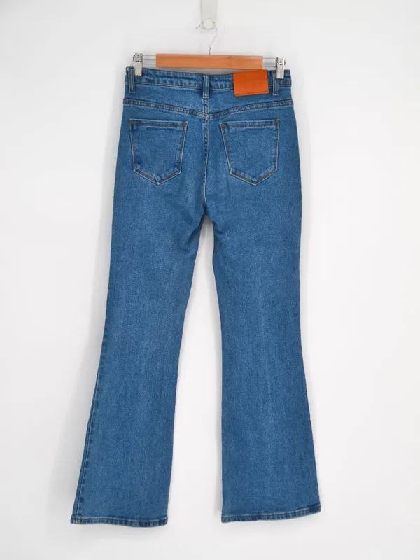 Princess Polly Flared Jeans Women's 4 Blue High Rise Bell Bottom Bootcut Denim - Image 3