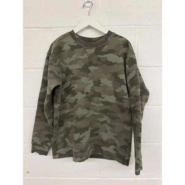 Lululemon Sz S All Yours Crew Fleece Heritage 365 Camo Green Twill Sweatshirt - Image 3