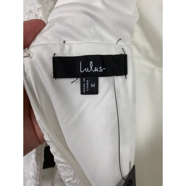 Lulus White Jacquard Elevated Icon Mini Dress Sz.M NWT - Image 9