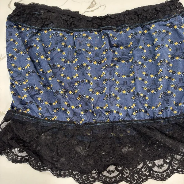 Intimately Free People Tube Top Womens Size Large Black Blue Lace Strapless Goth - Image 7
