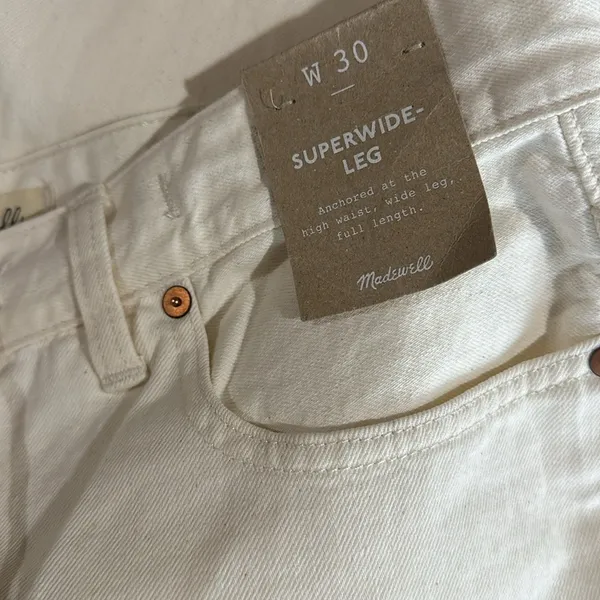 NWT Madewell Drawstring High Waist Superwide Leg Jeans (Vintage Canvas) - Image 8