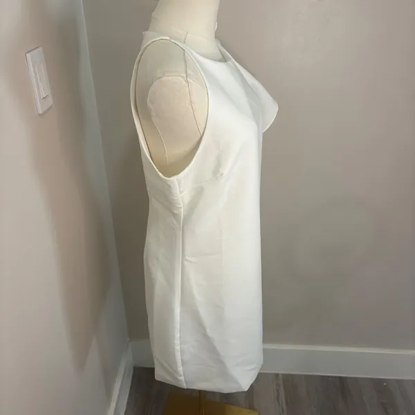 Lulus White One Shoulder Ruffle Mini Dress‎ Cocktail Bridal Size L - Image 9