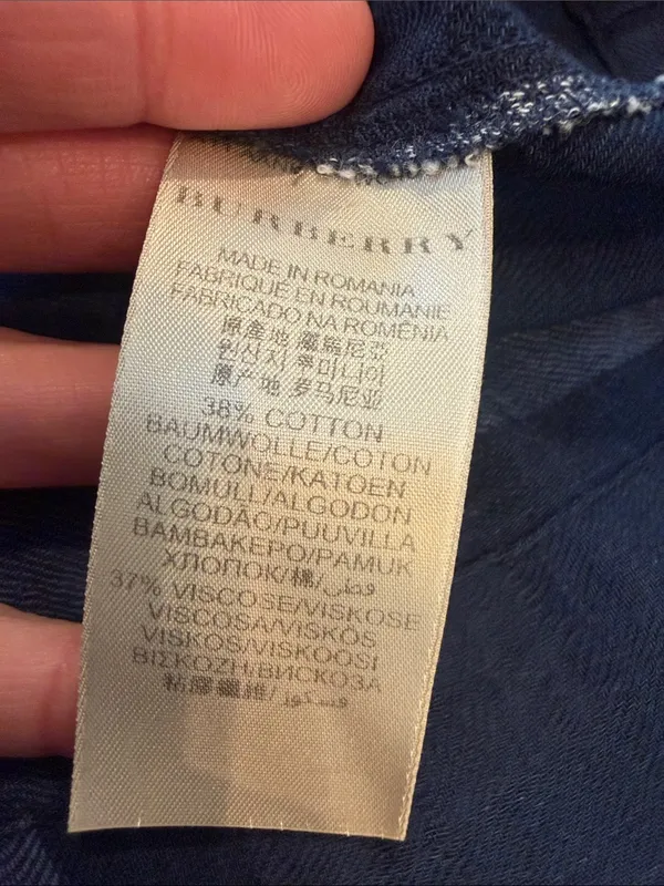Burberry Women’s Blue Plaid Long Sleeve Button-Up Shirt Size Small - C47-038 - Image 8