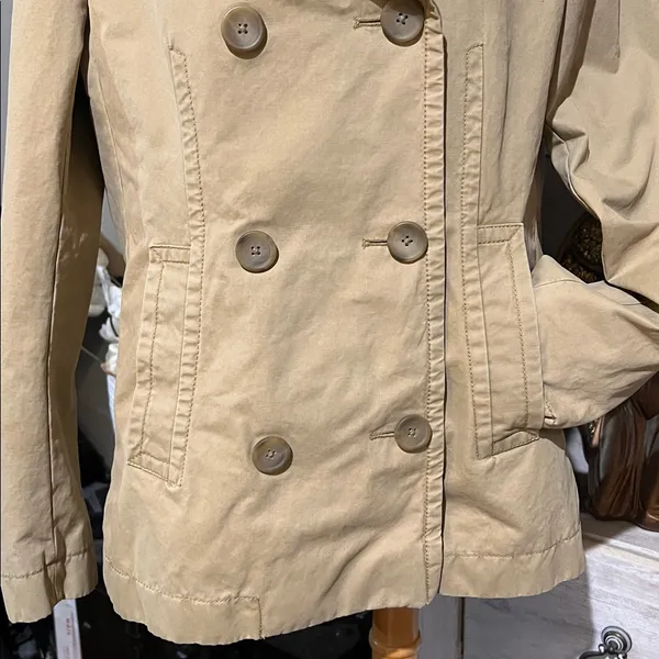 Banana Republic Women's Beige Pea Coat size L - Image 3