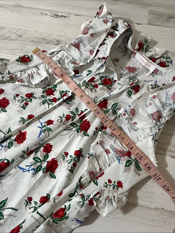 See By Chloe White Dita Floral Ruffle Tie-Neck Blouse - Image 12