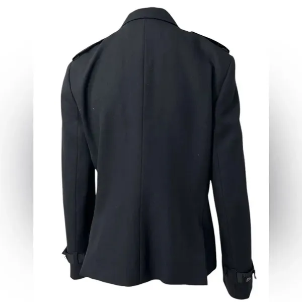 Burberry London Wool Blazer Nylon Pockets Black Womens 4 - Image 3