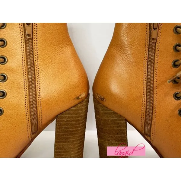 Free People Palermo Heels Ankle Boots Leather Lace-Up Corset Cutouts Booties 7 - Image 8