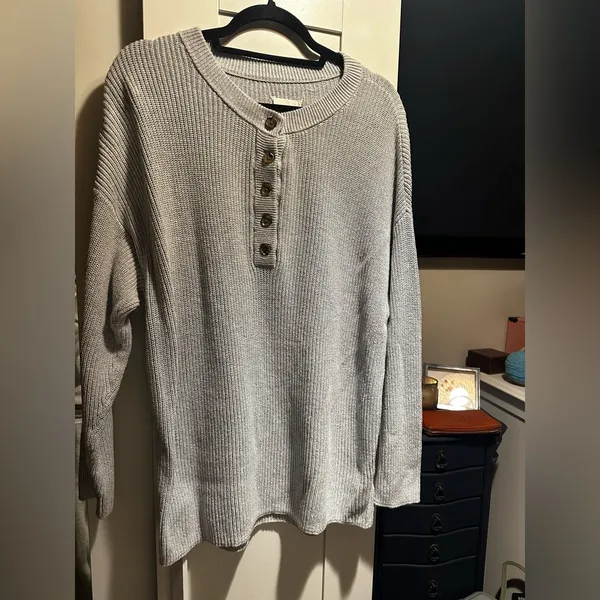 Aerie Oversized Henley Sweater - Image 4