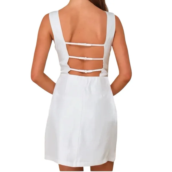 NWD Lulus Sophisticated Selection White Sleeveless Backless Mini Dress Size XL - Image 2