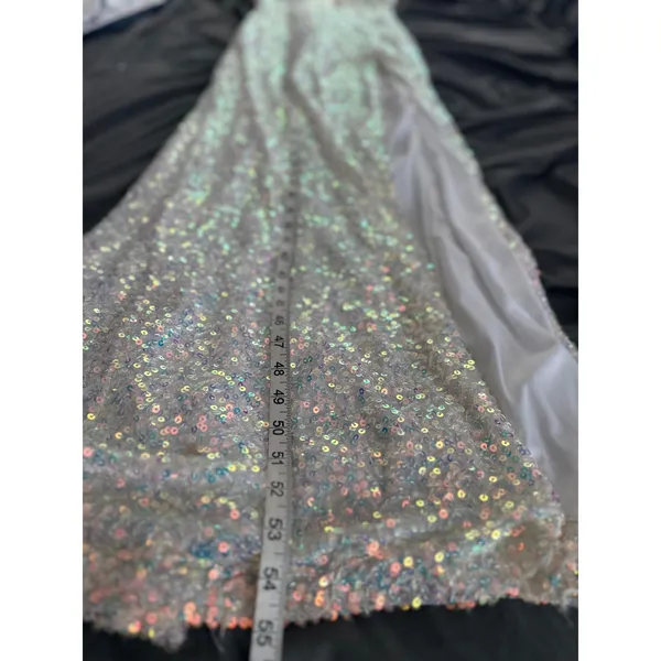 Windsor Y2K style Glam Iridescent Sequin One Shoulder Hoco formal Gown SzXS - Image 6