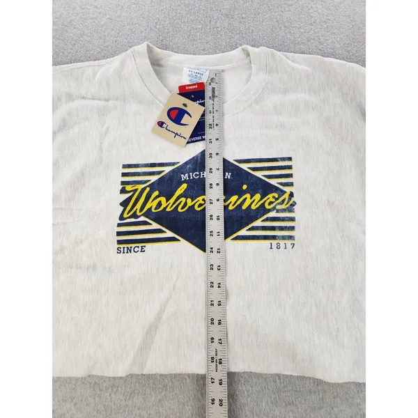 NEW 2XL Champion‎ Michigan Wolverines Reverse Weave Cropped Pullover Sweatshirt - Image 9