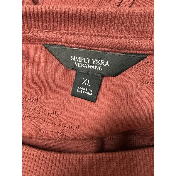Simply Vera Top Women's Size XL Velvet Mauve Textured Career Sweatshirt‎ Comfort - Image 3