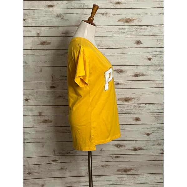 Victoria's Secret PINK yellow V-neck oversized boyfriend T-shirt Size XS - Image 4