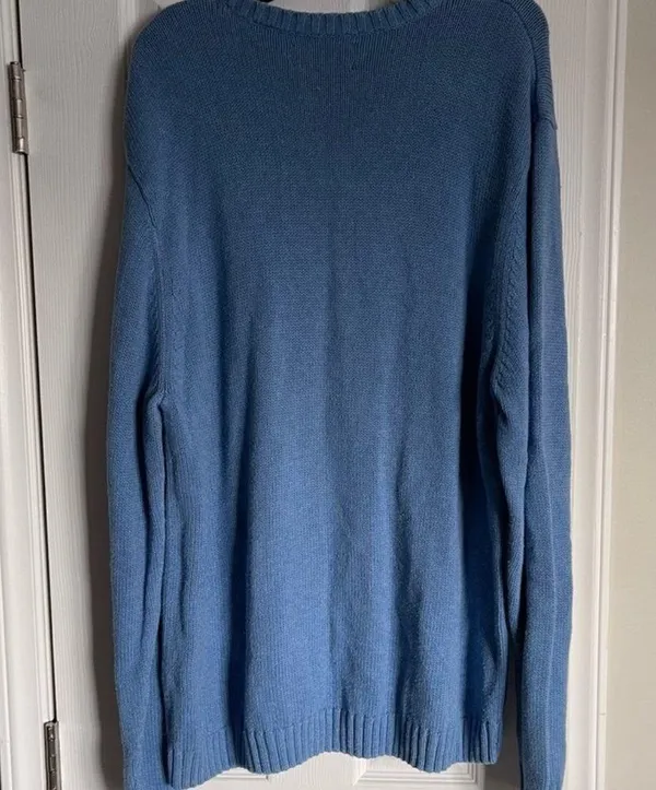Vintage Baggy Boho Blue Sweater Size 2XL Granolacore - Image 4