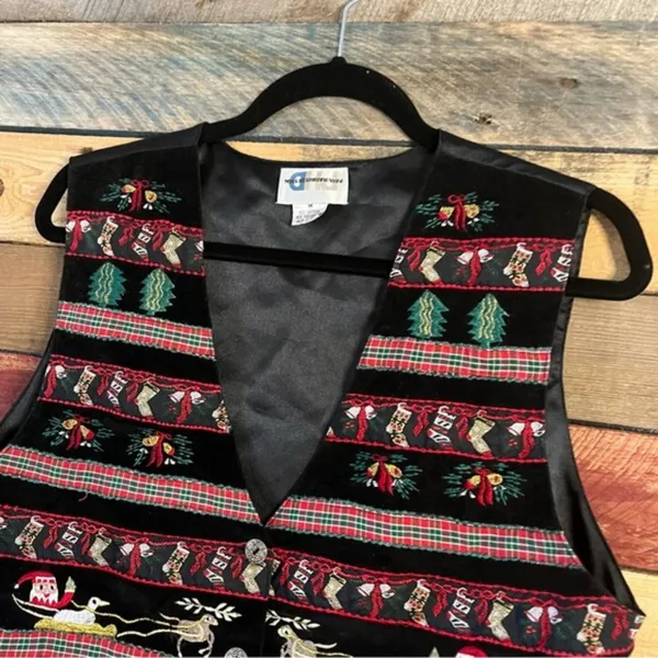 Paul Harris Design Christmas Vest Size‎ Medium Black - Image 3
