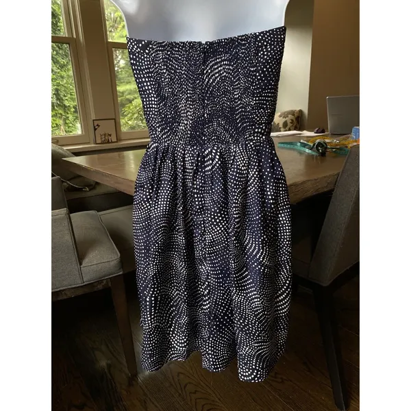 devlin Dress Size Small Strapless Blue White Quilted Smocked Mini from Nordstrom - Image 13
