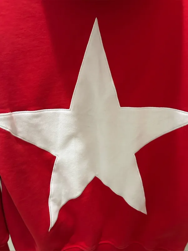 Aelfric Eden Star Color Contrast Oversized Hoodie size XS red - Image 14