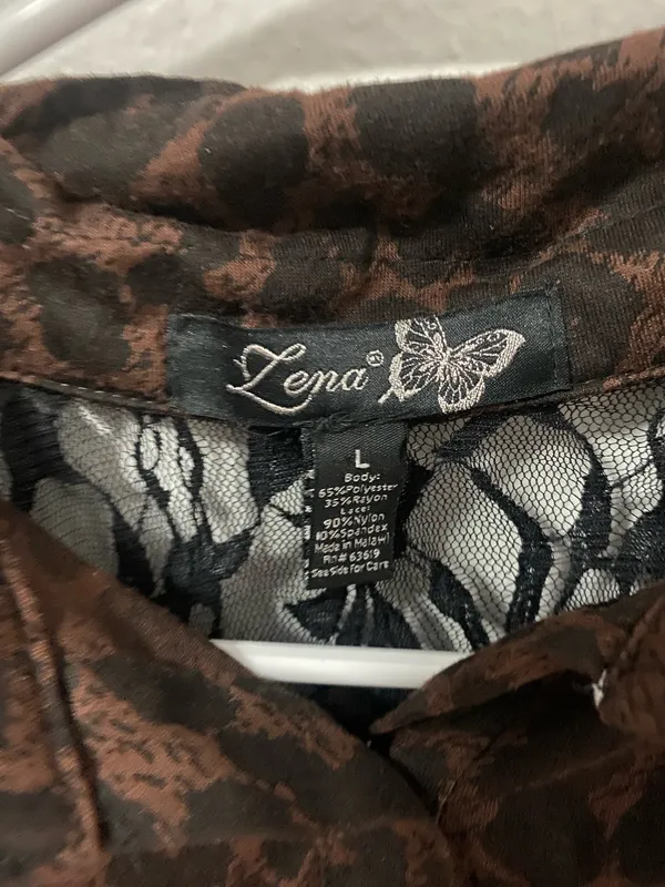Lena brown long sleeve top Size L - Image 3