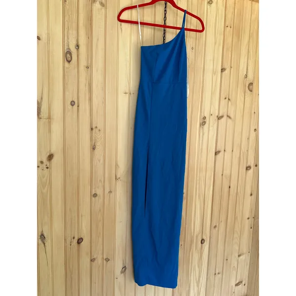 NWT Lulus Keeper of My Heart Blue One-Shoulder Maxi Dress Holiday Party Size S - Image 2
