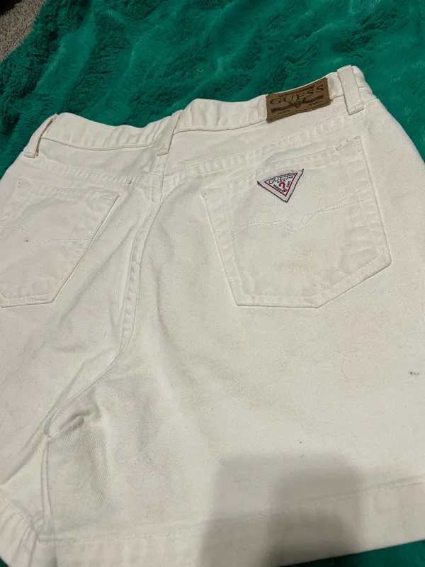 Guess White Shorts Denim High-Waisted - Image 4