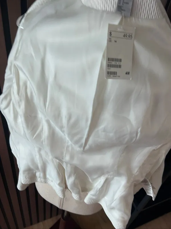 H&M white blazer size 14 NEW cinched in - Image 6