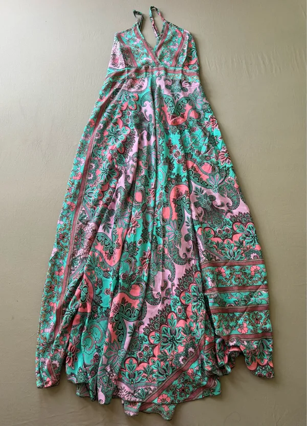 Boho Paisley Floral Maxi Summer Dress - Image 3