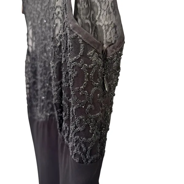 Susan Roselli Maxi Dress Size 6 Black Sleeveless Evening‎ Party Gown - Image 7