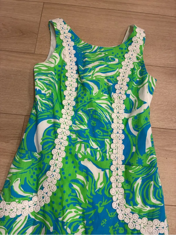 Lilly Pulitzer Women’s Liz Shift Dress Roar of the Jungle Limeade Size 00 - Image 3
