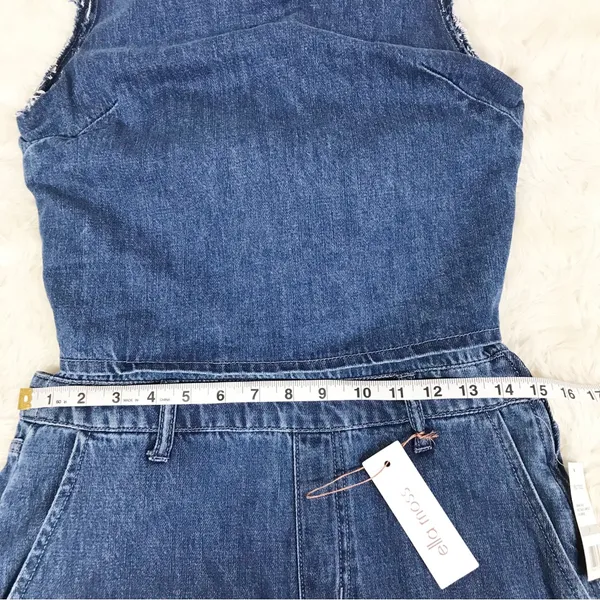 ELLA MOSS Denim Sleeveless Jumpsuit Size 27 Blue Jean Open Back Tapered‎ Raw Hem - Image 11
