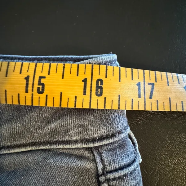 American Eagle Skinny‎ Jeans 14 Black Distressed High Rise Frayed Jegging Punk - Image 9
